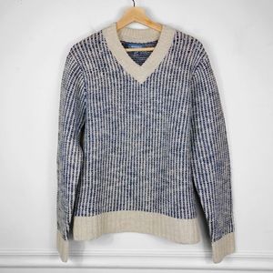 Bonobos Wool V Neck Shaker Knit Slim Fit Sweater Size M